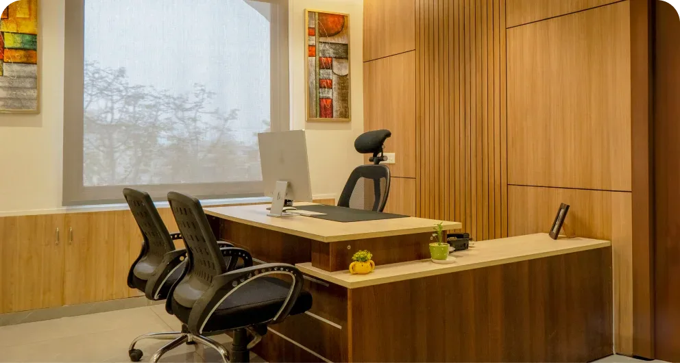 Midas Aircon executive cabin in warm wood panelling